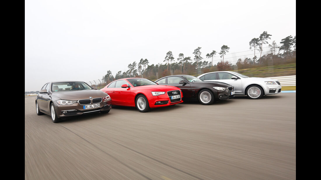Audi A5 2.0 TDI, BMW 320d, BMW 420d, Skoda Octavia RS 2.0 TDI