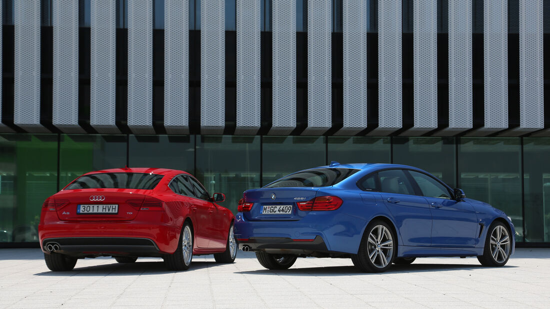 Audi A5 Sportback, BMW Vierer Gran Coupé, Heckansicht