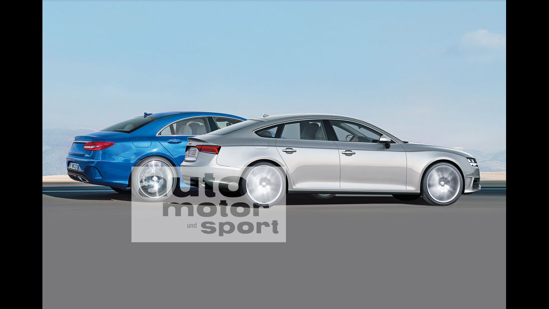 Audi A5 Sportback, Mercedes CLC, Seitenansichrt