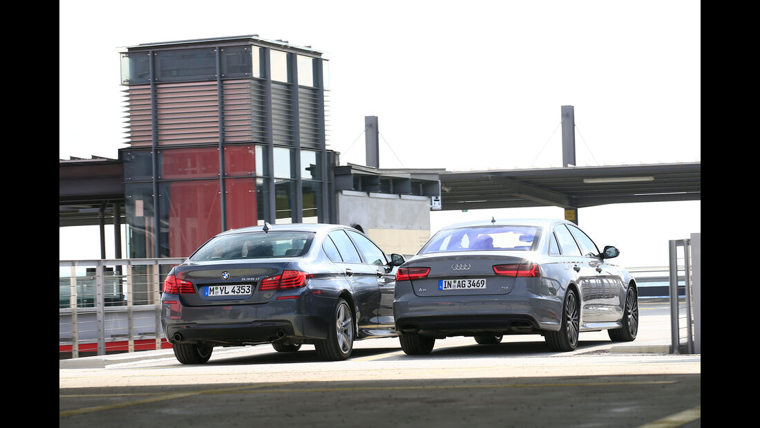 Audi A6 3.0 TDI Competition, BMW 535d, Heckansicht
