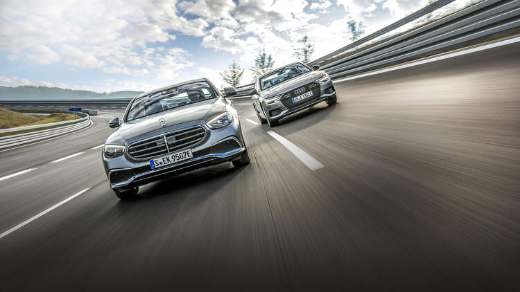 Audi A6 50 Tfsi E Mercedes E 300 E Im Test Auto Motor Und Sport