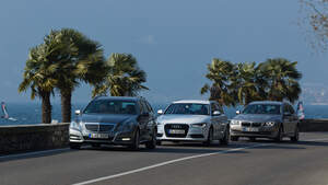 Audi A6, Mercedes E 200, BMW 520i