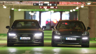 Audi A7 Sportback 3.0 TDI Quattro, Porsche Panamera Diesel, Frontansicht