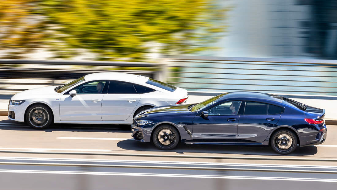 BMW 840i Gran Coupé und Audi A7 Sportback 55 TFSI im Test | AUTO MOTOR ...