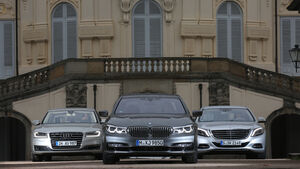 Audi A8 4.0 TFSI Quattro, BMW 750i xDrive, Mercedes S 500 4Matic
