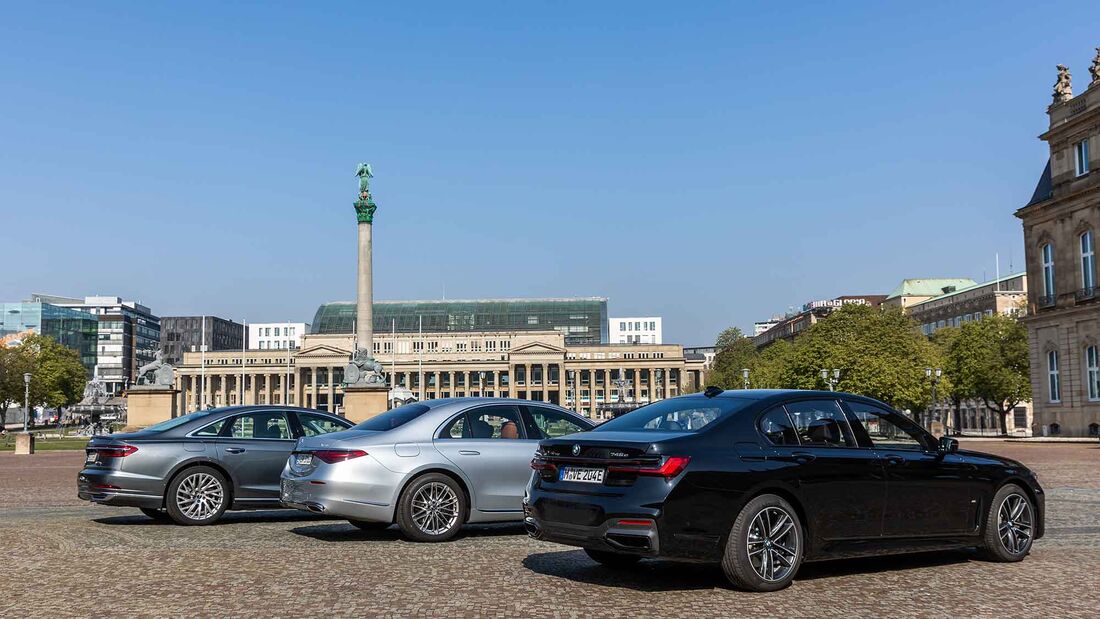 Audi A8 60 TFSI e, BMW 745e, Mercedes S 500