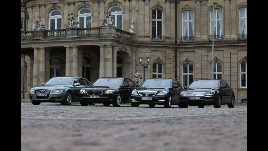 Audi A8, BMW 7er, Mercedes S-Klasse, VW Phaeton
