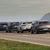 Audi E-Tron 55 Quattro Advanced, Jaguar I-Pace HSE, Mercedes EQC, Tesla Model X Maximale Reichweite, Exterieur