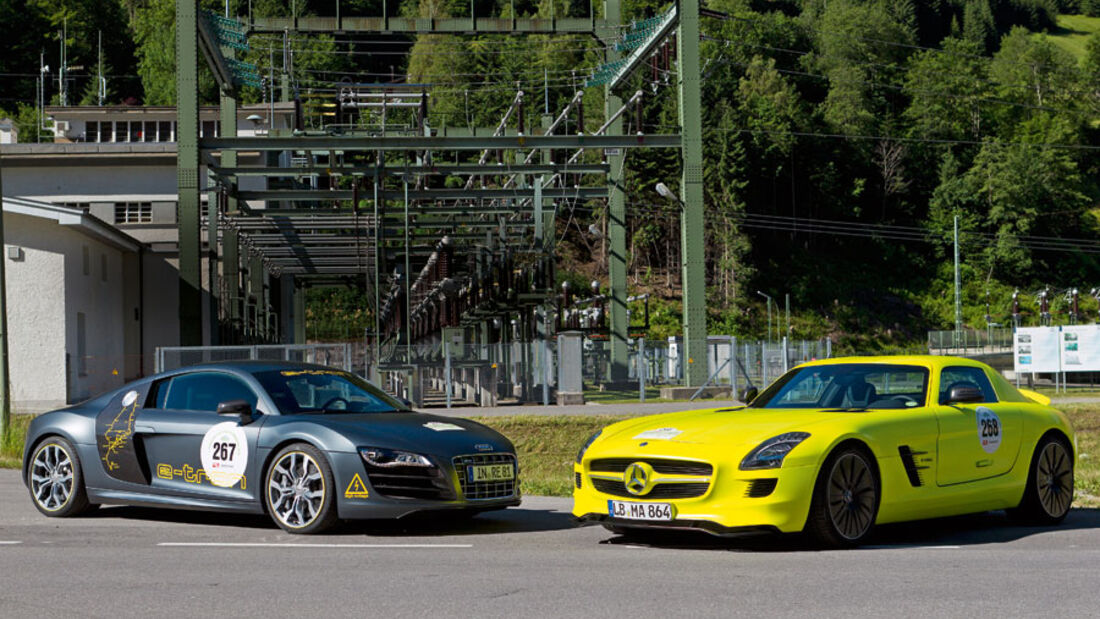 Audi E-Tron, Mercedes SLS AMG E-Cell