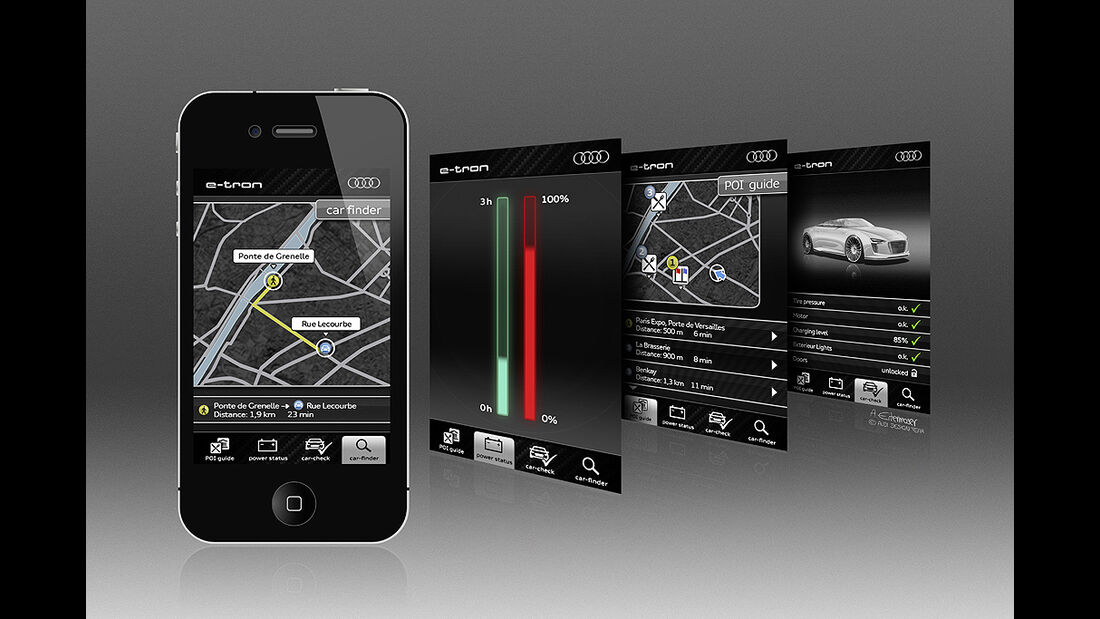 Audi E-Tron Spyder, Designskizze, iPhone