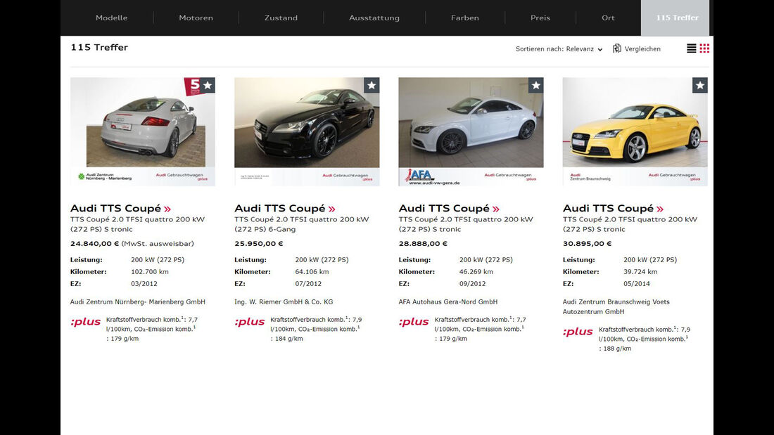 Audi Online Autohaus Gebrauchtwagen Plattform Audi Börse