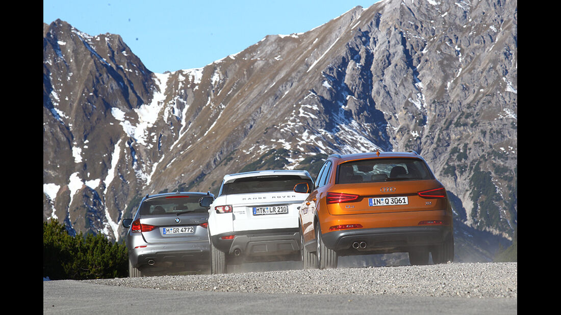 Audi Q3 2.0 TDI Quattro, BMW X1 x-Drive 20d, Range Rover Evoque SD4