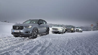 Audi Q3 2.0 TFSI Quattro, BMW X1 xDrive 25i, Mercedes GLA 250 4MAtic, Volvo XC40 T5 AWD, Vergleichstest, Exterieur