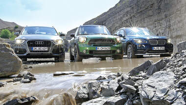 Audi Q3, BMW X1, Mini Countryman, Frontansicht