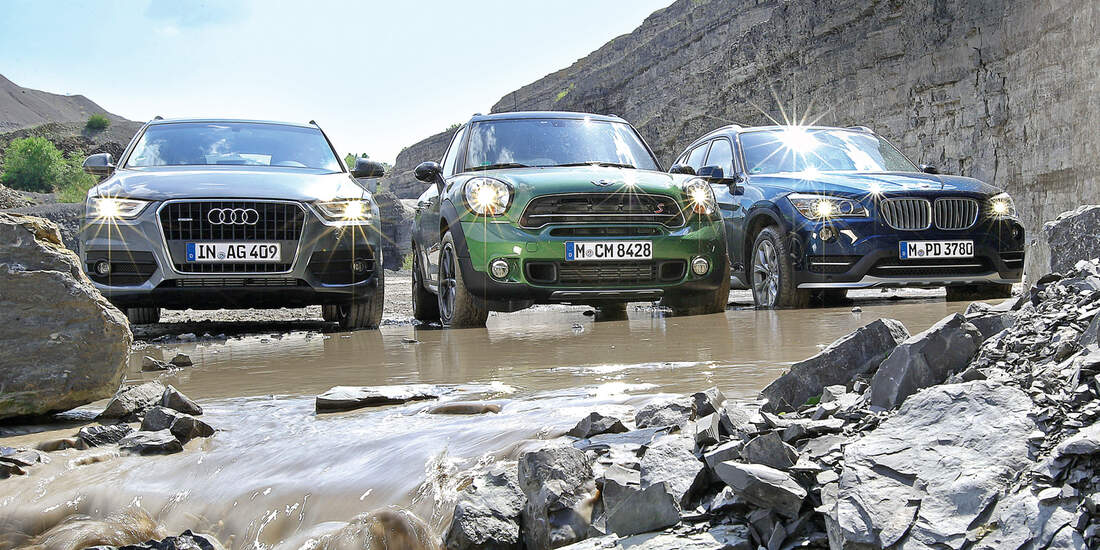 Audi Q3, BMW X1, Mini Countryman, Frontansicht