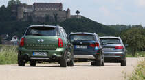 Audi Q3, BMW X1, Mini Countryman, Heckansicht