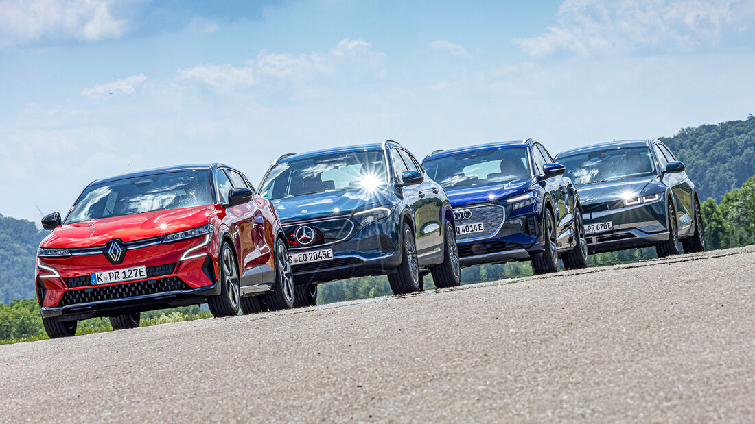 Audi Q4 E-Tron, Hyundai Ioniq 5, Mercedes EQA, Renault Megane E-Tech