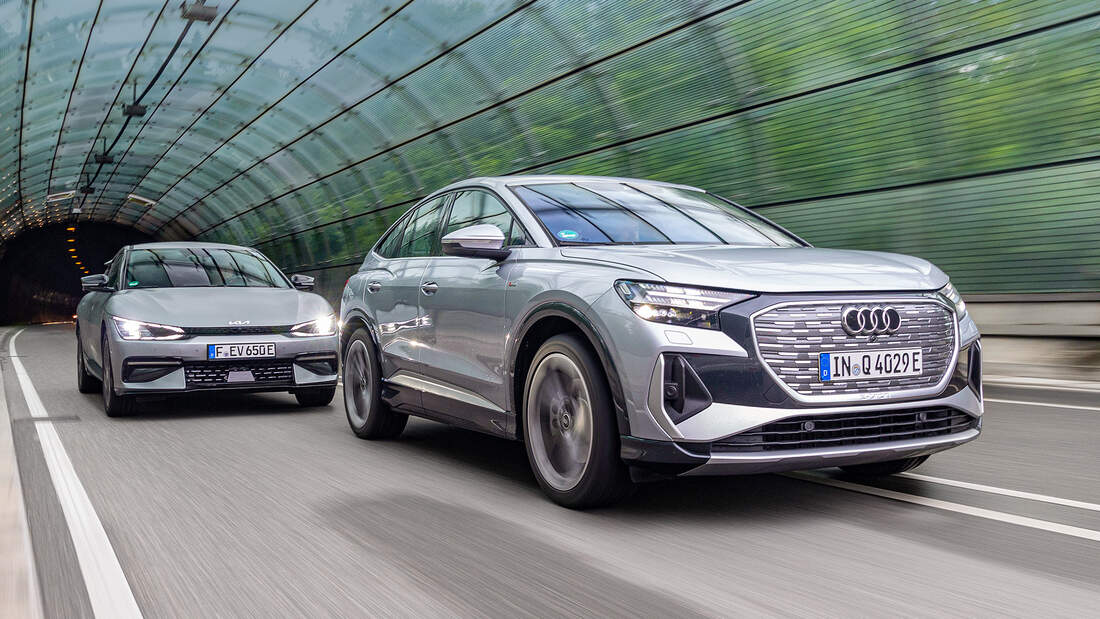 Audi Q4 Sportback 50 ETron und Kia EV6 AWD im Test AUTO MOTOR UND SPORT