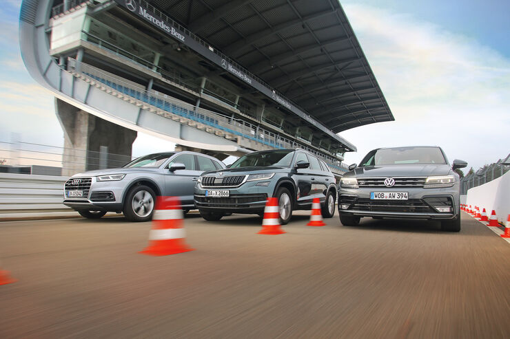Audi Q5, Skoda Kodiaq und VW Tiguan im Test (Technische