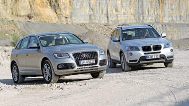Audi Q5 2.0 TFSI Quattro, BMW X3 x-Drive 28i, Frontansicht
