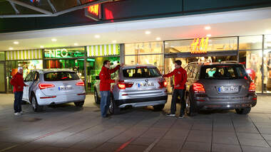 Audi Q5, BMW X3, Mercedes GLK, Heckansicht