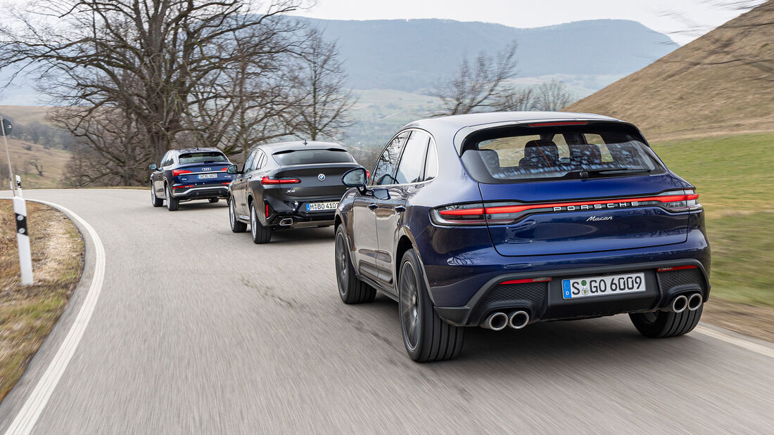 Audi Q5 Sportback 45 TFSI, BMW X4 30i, Porsche Macan