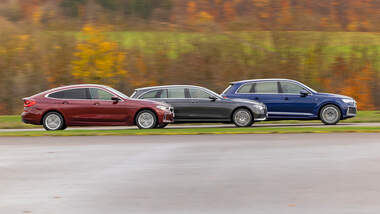 Audi Q7, BMW 6er Gran Turismo, Mercedes E-Klasse T-Modell, Konzeptvergleich, ams0323
