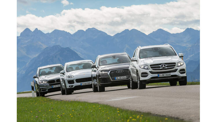 Audi Q7 Bmw X5 Mercedes Gle Und Porsche Cayenne Im Vergleich Auto Motor Und Sport