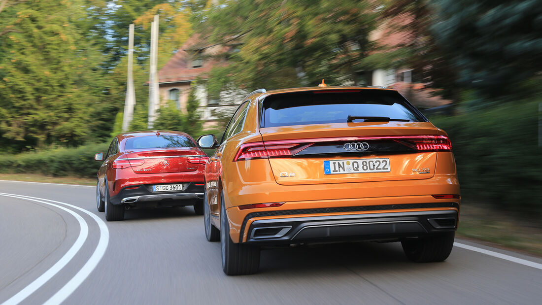 Audi Q8 50 TDI Quattro, Mercedes GLE 350 d Coupé 4Matic, Exterieur