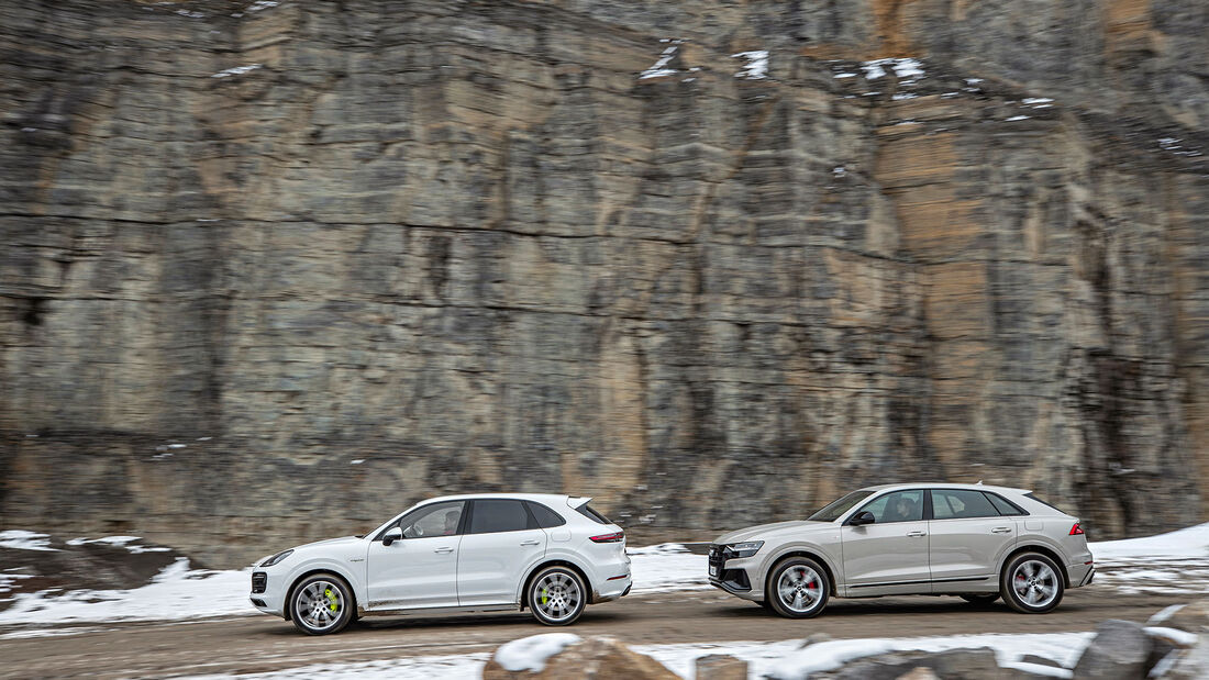 Audi Q8 60 TFSI e Quattro und Porsche Cayenne E-Hybrid 