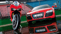 Audi R8 5.2 FSI, Ducati 1199 Panigale S, Frontansicht