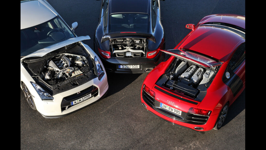 Audi R8 5.2 FSI Quattro, Nissan GT-R Black Edition, Porsche 911 Turbo PDK