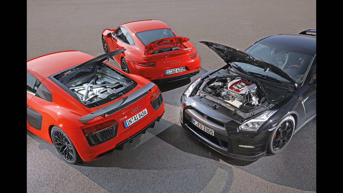 Audi R8 5.2 FSI Quattro Plus, Nissan GT-R Track Edition, Porsche 911 Turbo S