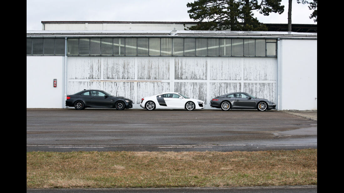 Audi R8, BMW M3, Porsche 911