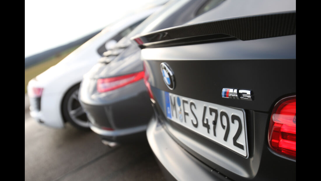 Audi R8, BMW M3, Porsche 911