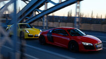 Audi R8 V10 5.2 FSI Quattro, Porsche 911 Turbo, Seitenansicht