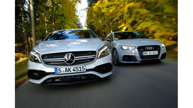 Audi Rs 3 Sportback Und Mercedes Amg A 45 Im Vergleich Auto Motor Und Sport