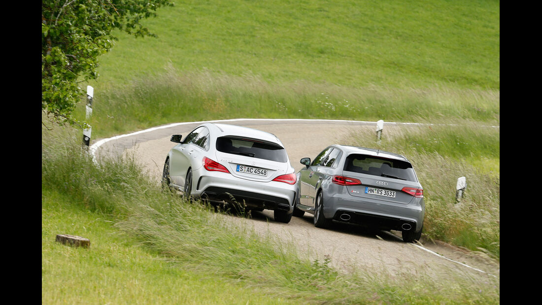 Audi RS 3 Sportback, Mercedes CLA 45 AMG Shooting Brake, Heckansicht