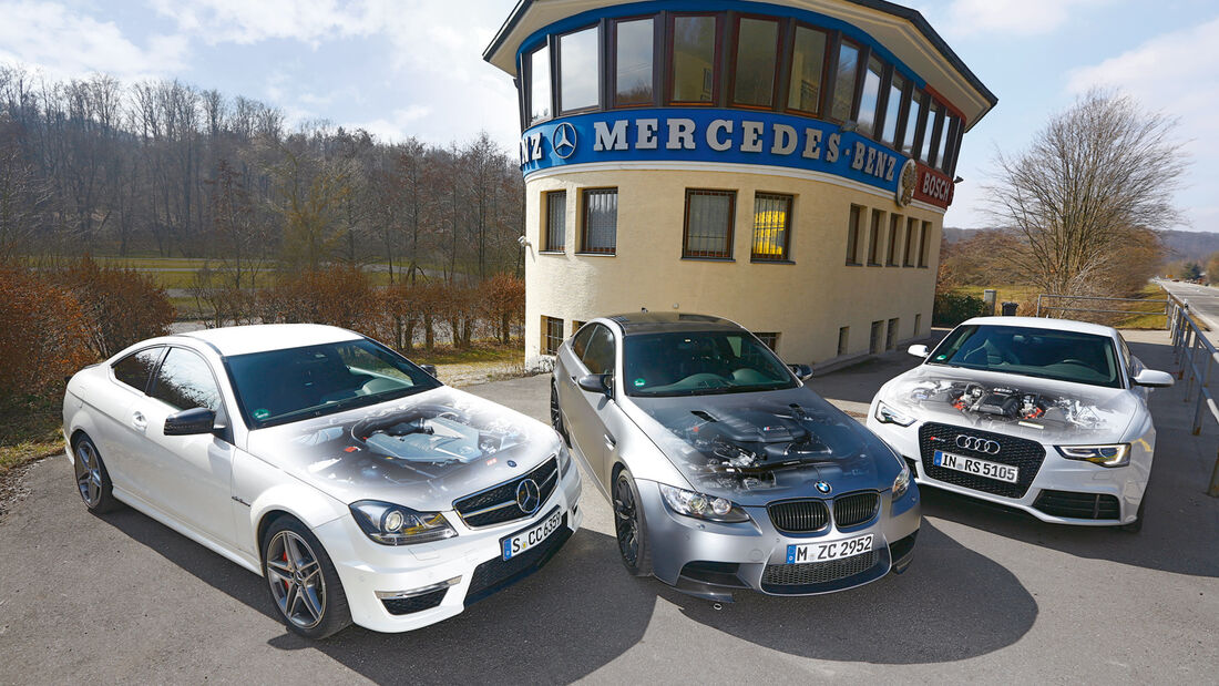 Audi RS 5, BMW M3, Mercedes C 63 AMG, Motoren