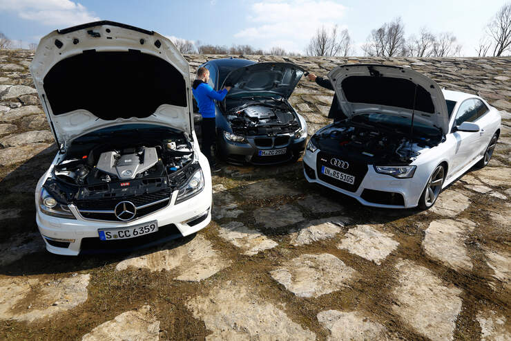 Audi Rs5 Bmw M3 Mercedes C63 Amg Im Vergleichstest Das Ende Der V8 Sauger Technische Daten Auto Motor Und Sport