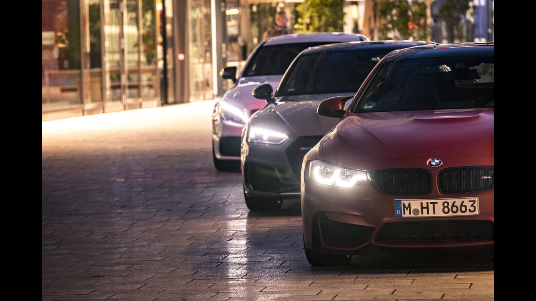 Audi RS 5 Coupé, BMW M4 Competition, Mercedes-AMG C 63 Coupé, Exterieur Front