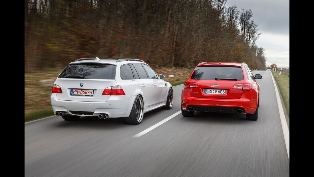 Audi RS 6 Avant, BMW M5 Touring, Heckansicht
