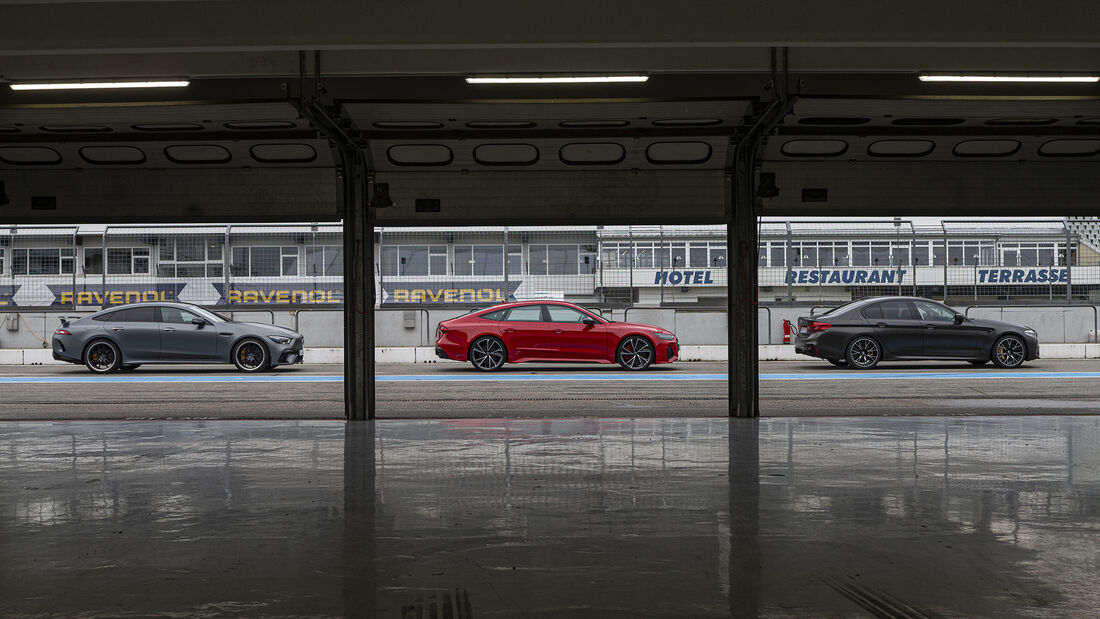 Audi RS 7 Sportback, BMW M5 Competition, Mecedes AMG GT 63 4-Türer Coupe, Exterieur