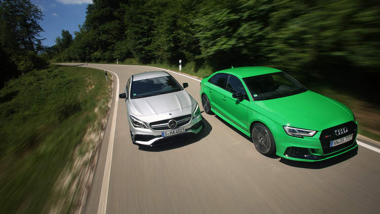 Audi Rs3 Gegen Mercedes Amg Cla 45 Im Vergleichstest Auto Motor Und Sport