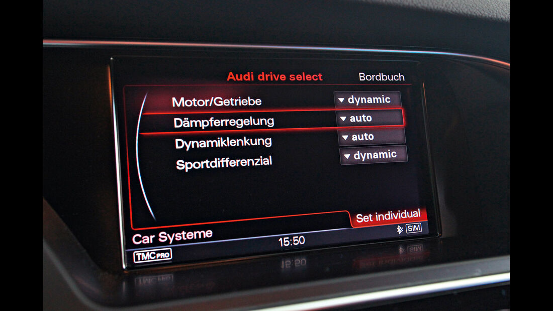 Audi RS4 Avant, Bordcomputer, Einstellungen