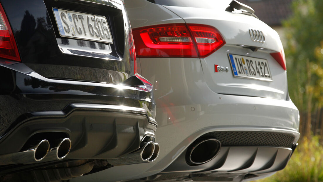 Audi RS4 Avant, Mercedes C 63 AMG T, Endrohre