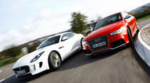 Audi RS5 Coupé, Jaguar F-Type S Coupé, Frontansicht