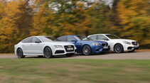Audi RS7, BMW M5, Mercedes E 63 AMG S, Seitenansicht