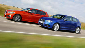 Audi S3, BMW M135i, Seitenansicht