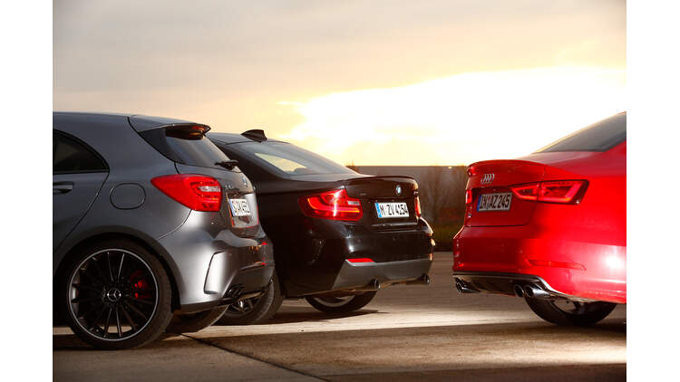 Mercedes A45 Amg Audi S3 Bmw M235i Drei Potente Allradler Im Vergleichstest Auto Motor Und Sport